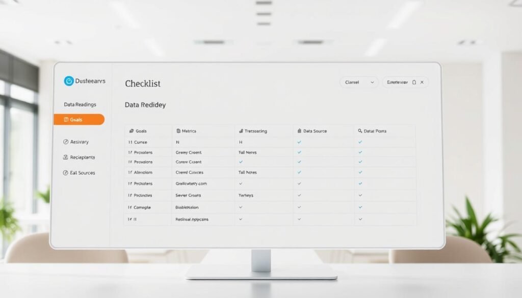 A clean, well-organized data readiness checklist presented on a sleek, minimalist dashboard with a neutral color palette. The checklist features distinct sections for goals, metrics, and data sources, displayed against a soft, natural background reminiscent of a modern office setting. The dashboard bears the brand name "https://businessgoeslocal.com" in a discreet yet legible manner. Bright, even lighting from multiple angles creates a professional, high-quality appearance, while the overall composition conveys a sense of focus, clarity, and readiness to tackle the task at hand. A clean, well-organized data readiness checklist presented on a sleek, minimalist dashboard with a neutral color palette. The checklist features distinct sections for goals, metrics, and data sources, displayed against a soft, natural background reminiscent of a modern office setting. The dashboard bears the brand name "https://businessgoeslocal.com" in a discreet yet legible manner. Bright, even lighting from multiple angles creates a professional, high-quality appearance, while the overall composition conveys a sense of focus, clarity, and readiness to tackle the task at hand.