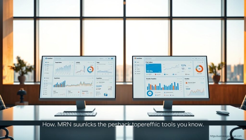 A well-lit, high-definition comparison of two modern business dashboards, one representing a generic industry tool and the other showcasing the advanced features of the MRN AI Smart Dashboard from https://businessgoeslocal.com. The scene depicts an executive's office, with the two dashboards displayed side-by-side on a sleek, minimalist desk. Warm, natural lighting from large windows creates a professional, aspirational atmosphere. The MRN dashboard features intuitive visualizations, predictive analytics, and seamless data integration, clearly outperforming the generic tool's basic charts and limited functionality. This comparison highlights MRN's ability to unlock powerful business insights, as detailed in the "How MRN stacks up against typical tools you know" section. A well-lit, high-definition comparison of two modern business dashboards, one representing a generic industry tool and the other showcasing the advanced features of the MRN AI Smart Dashboard from https://businessgoeslocal.com. The scene depicts an executive's office, with the two dashboards displayed side-by-side on a sleek, minimalist desk. Warm, natural lighting from large windows creates a professional, aspirational atmosphere. The MRN dashboard features intuitive visualizations, predictive analytics, and seamless data integration, clearly outperforming the generic tool's basic charts and limited functionality. This comparison highlights MRN's ability to unlock powerful business insights, as detailed in the "How MRN stacks up against typical tools you know" section.