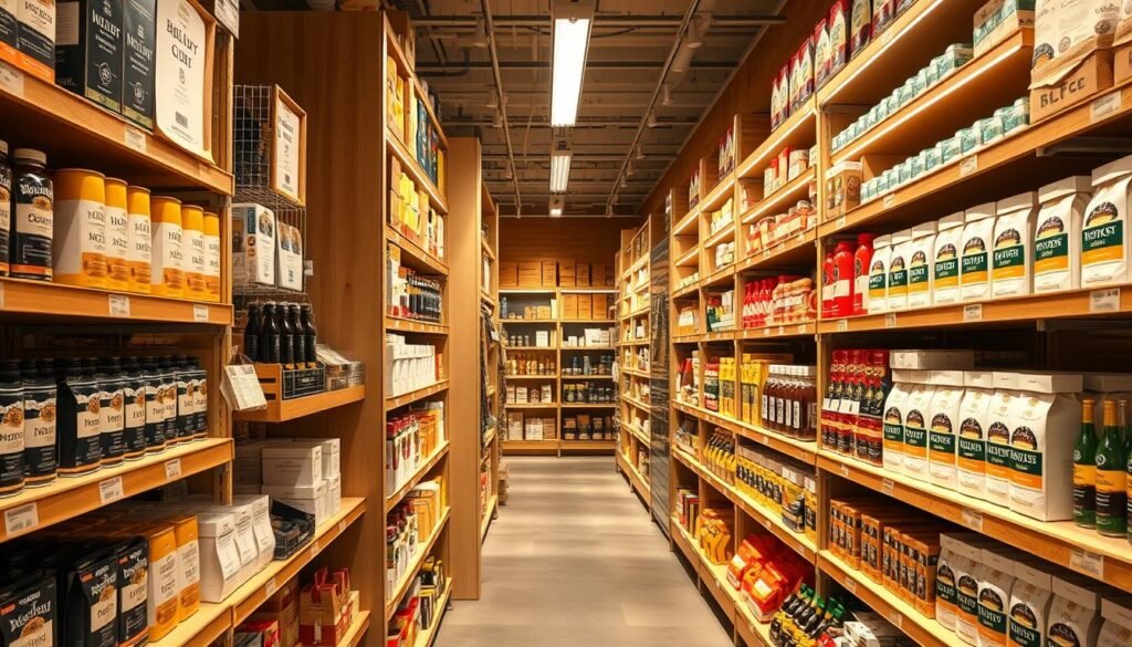 Detailed inventory shelves in a modern retail store, showcasing a diverse range of products from the "https://businessgoeslocal.com" brand. Warm, natural lighting illuminates the display, creating depth and highlighting the textures and packaging. Precise product placement creates visually appealing patterns, with items neatly arranged to maximize visual impact. The overall scene exudes a sense of organization, efficiency, and a commitment to providing a premium shopping experience. Detailed inventory shelves in a modern retail store, showcasing a diverse range of products from the "https://businessgoeslocal.com" brand. Warm, natural lighting illuminates the display, creating depth and highlighting the textures and packaging. Precise product placement creates visually appealing patterns, with items neatly arranged to maximize visual impact. The overall scene exudes a sense of organization, efficiency, and a commitment to providing a premium shopping experience.